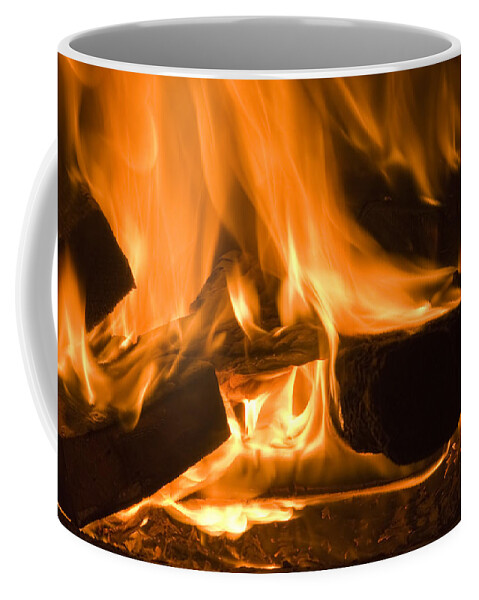 Inferno Coffee Mug featuring the photograph Fire Place background by Michalakis Ppalis