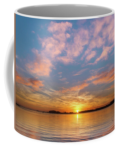Humboldt Bay Coffee Mug featuring the photograph Fire Sunset on Humboldt Bay by Greg Nyquist