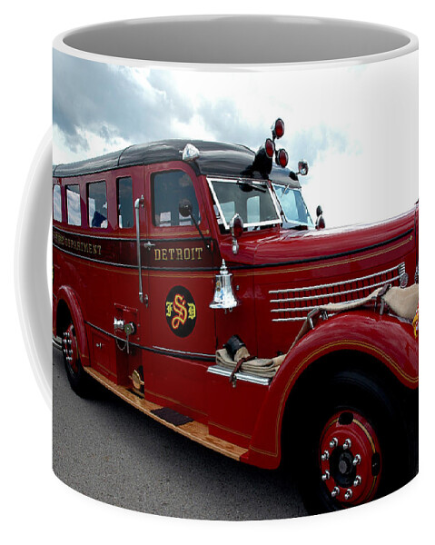 Usa Coffee Mug featuring the photograph Fire Truck Selfridge Michigan by LeeAnn McLaneGoetz McLaneGoetzStudioLLCcom