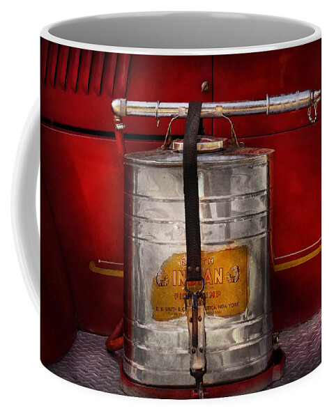 Suburbanscenes Coffee Mug featuring the photograph Fireman - Indian Pump by Mike Savad