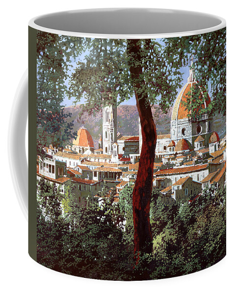 Landscape Coffee Mug featuring the painting Firenze by Guido Borelli
