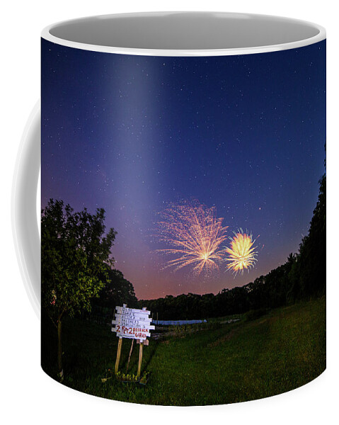 Fireworks Coffee Mug featuring the photograph Fireworks and the Stars by John Meader