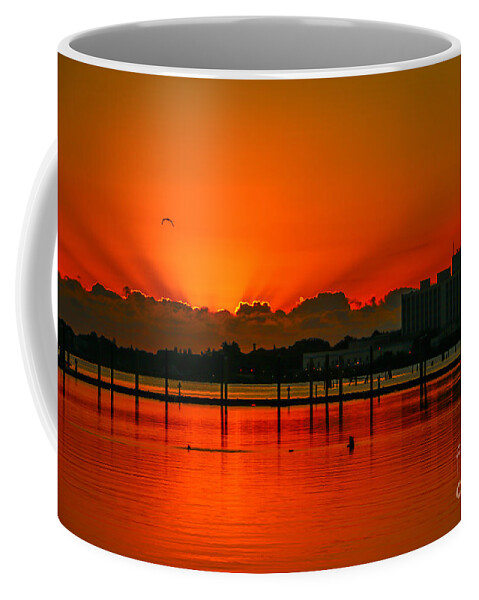 Firey Coffee Mug featuring the photograph Firey Sky Sunrise by Tom Claud