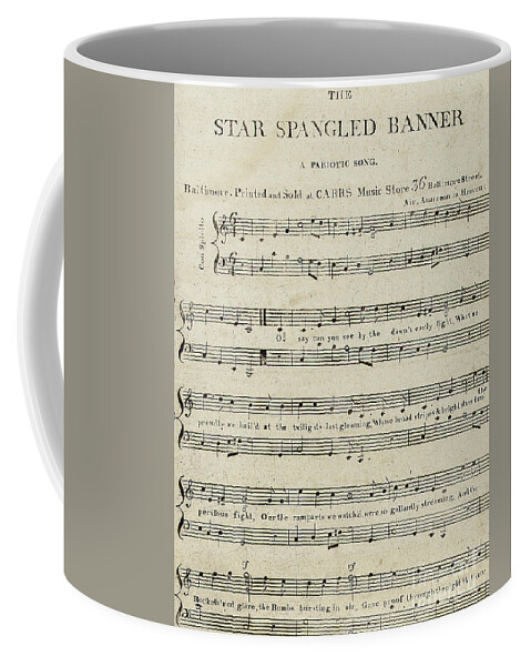 Patriotic Coffee Mug featuring the drawing First edition of the sheet music for The Star Spangled Banner by American School