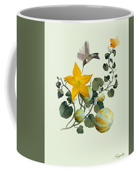 Melon Coffee Mug featuring the digital art First Garden by M Spadecaller