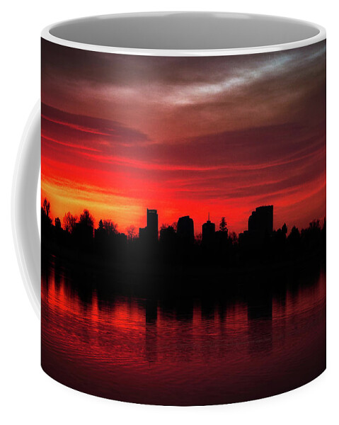 Denver Coffee Mug featuring the photograph First Light in Denver by Kevin Schwalbe