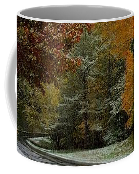 Seasons Coffee Mug featuring the photograph First Snowfall by Dani McEvoy