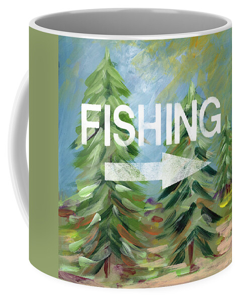 Fishing Coffee Mug featuring the painting Fishing- Art by Linda Woods by Linda Woods