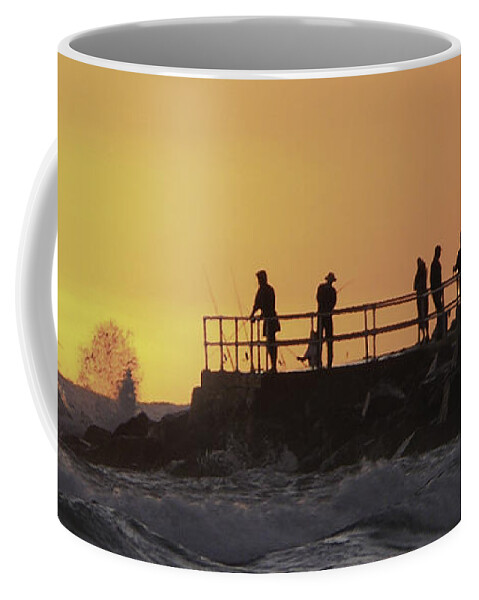 Photography Coffee Mug featuring the photograph Fishing at dawn by Julianne Felton