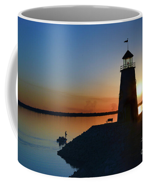 Fishing Coffee Mug featuring the photograph Fishing at the lighthouse by Paul Quinn