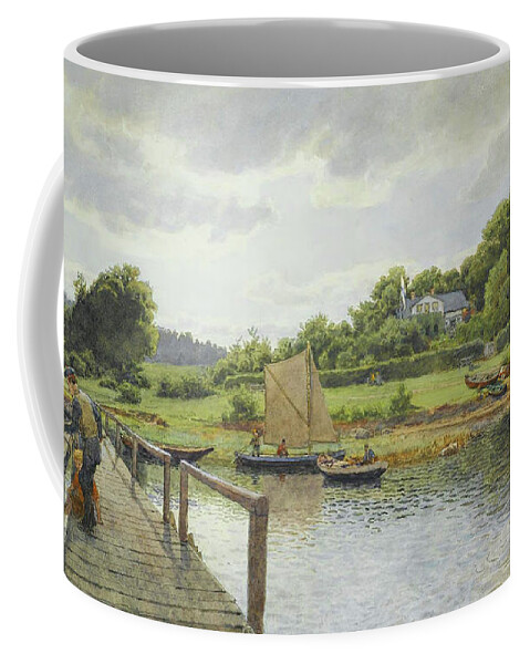 Painting Coffee Mug featuring the painting Fishing At The Silver Crown by Mountain Dreams