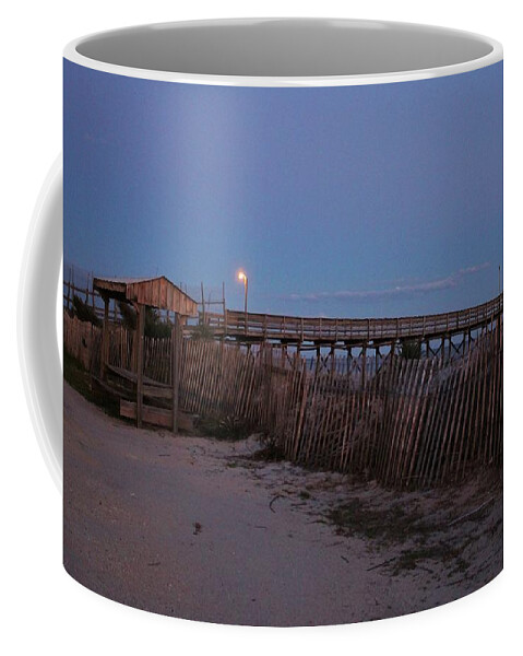 Local Coffee Mug featuring the photograph Fishing Pier At Night by Cynthia Guinn