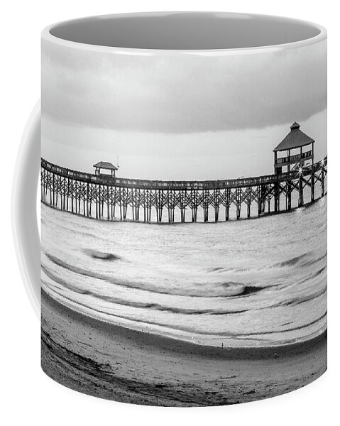 Seascape Coffee Mug featuring the photograph Fishing Pier by Ray Silva