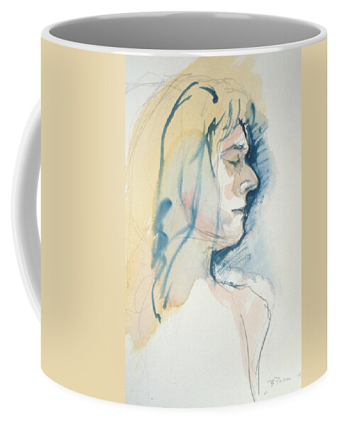 Headshot Coffee Mug featuring the painting Five minute profile by Barbara Pease