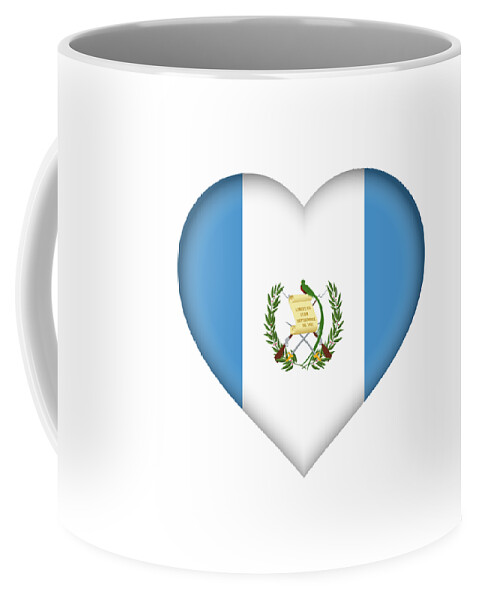 Guatemala Coffee Mug featuring the digital art Flag of Guatemala Heart by Roy Pedersen