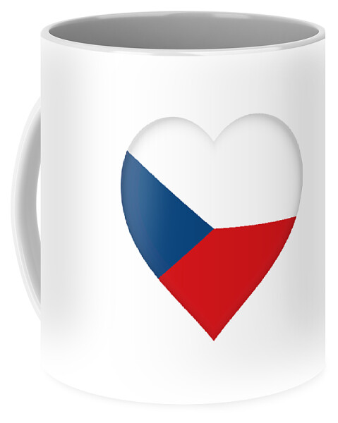 Czech Republic Coffee Mug featuring the digital art Flag of the Czech Republic Heart by Roy Pedersen