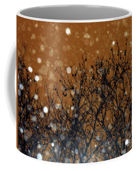 Snowflakes Coffee Mug featuring the photograph Flakes in the Dark by Onedayoneimage Photography