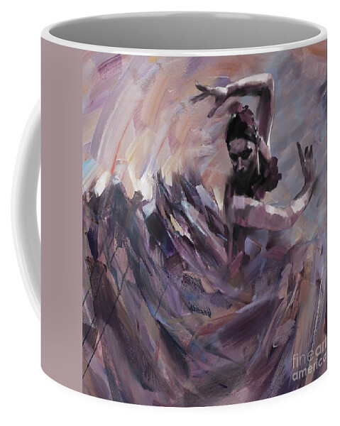 Jazz Coffee Mug featuring the painting Flamenco dancer art 45 by Gull G