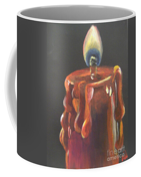 Fire Coffee Mug featuring the painting Flaming Hot by Saundra Johnson