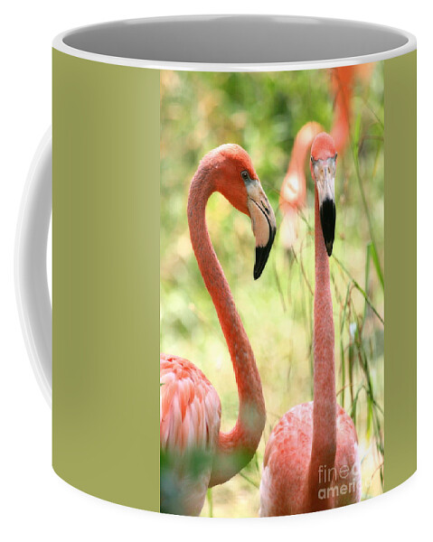 Pair Coffee Mug featuring the photograph Flamingo Pair by Angela Rath