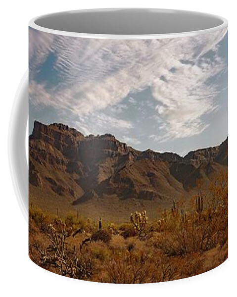 Arizona Coffee Mug featuring the photograph Flatiron Dawn by Hans Brakob