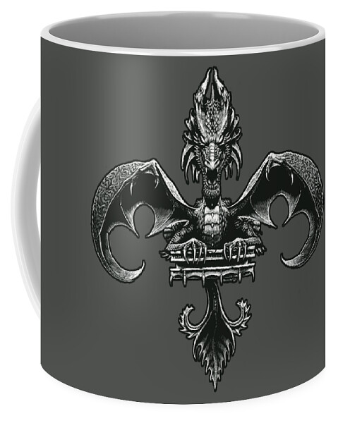 Fleur De Lis Coffee Mug featuring the drawing Fleur D Lis by Stanley Morrison