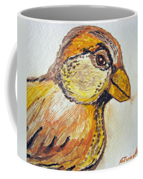 Birds Coffee Mug featuring the painting Flight Organizer-NE Surf and Turf by Patricia Arroyo