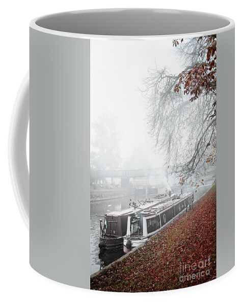 River Cam Coffee Mug featuring the photograph Floating Homes of River Cam by Eden Baed