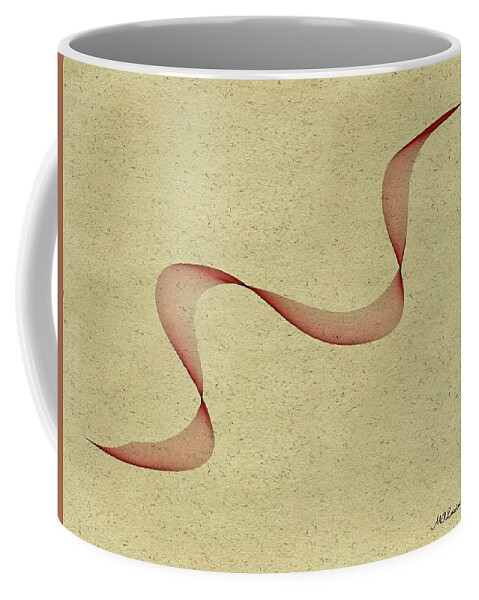 Floating Coffee Mug featuring the painting Floating Maroon Abstract by Marian Lonzetta