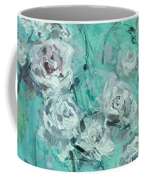 Nature Coffee Mug featuring the painting Floating Roses Painting by Chris Hobel