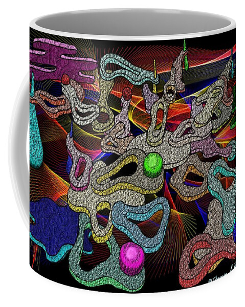 Abstract Coffee Mug featuring the painting Floating Stepstones by ThomasE Jensen