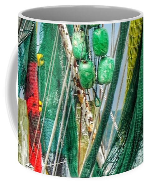 Shrimp Boat Coffee Mug featuring the photograph Floats Ropes and Nets by Patricia Greer