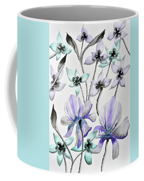 Linda Brody Coffee Mug featuring the painting Floral Abstract by Linda Brody