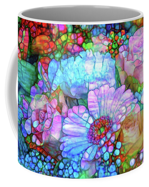 Flowers Coffee Mug featuring the mixed media Floral abstraction by Lilia D