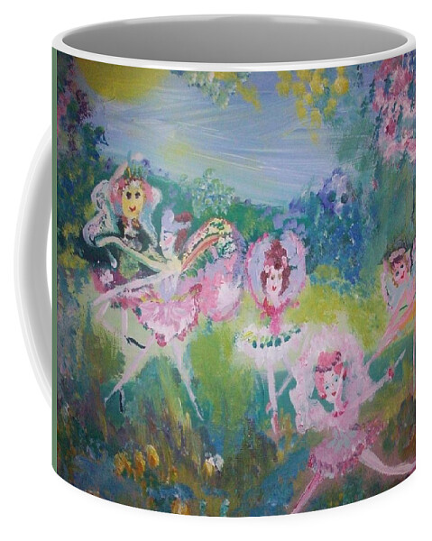 Trees Coffee Mug featuring the painting Floral Fairies by Judith Desrosiers