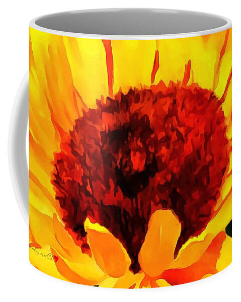 Floral Yellow Xanthic In Thick Paint Coffee Mug featuring the painting Floral Yellow Xanthic In Thick Paint by Catherine Lott
