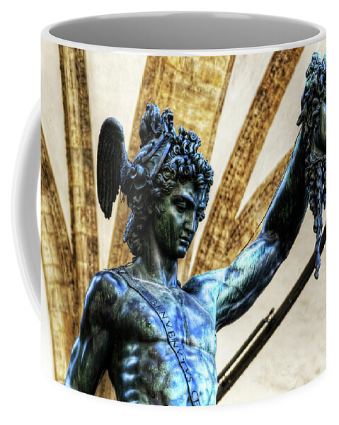 Perseus And Medusa Coffee Mug featuring the photograph Florence - Perseus in the Loggia - detail by Weston Westmoreland