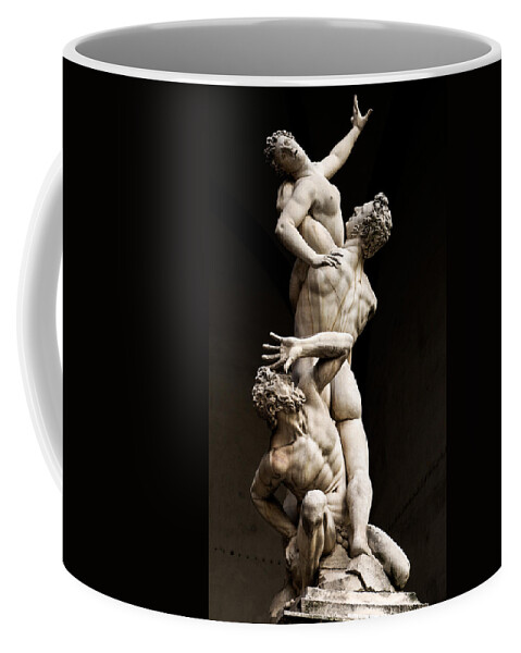 Florence Coffee Mug featuring the photograph Florence - rape of the sabine women by Weston Westmoreland