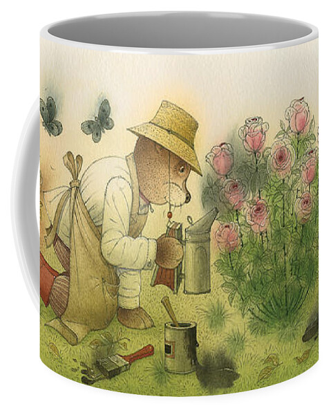 Bears Coffee Mug featuring the painting Florentius the Gardener11 by Kestutis Kasparavicius