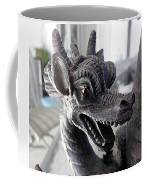 #cute #dragon If I Ever Saw One #hanging Out In #florida Coffee Mug featuring the photograph Florida Dragon by Belinda Lee