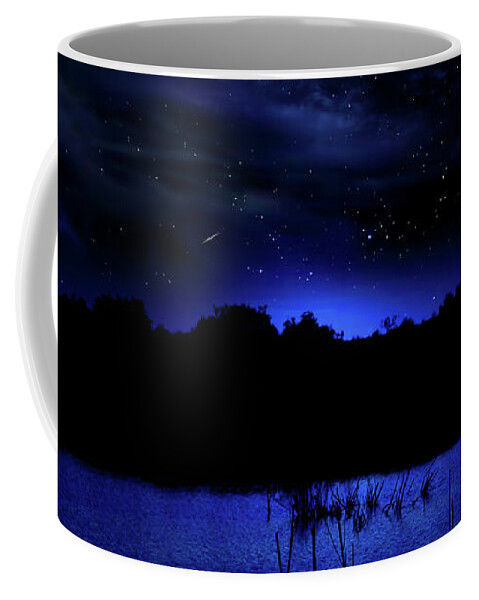 Moon Coffee Mug featuring the photograph Florida Everglades Lunar Eclipse by Mark Andrew Thomas