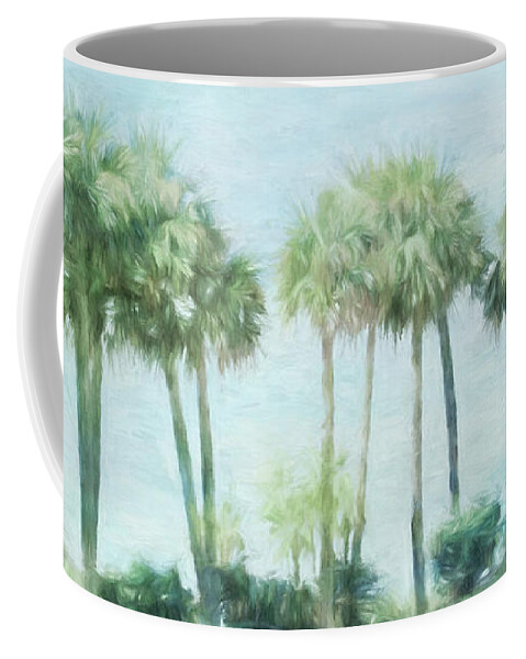Palm Trees Coffee Mug featuring the digital art Florida Palms II by Jayne Carney