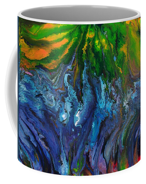 Zigzags Coffee Mug featuring the painting Flow by Lori Kingston