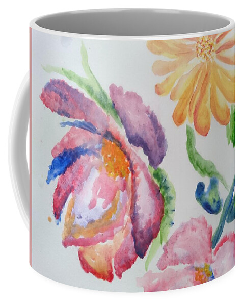 Watercolor Coffee Mug featuring the drawing Flower bliss by Faa shie