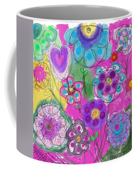 Abstract Coffee Mug featuring the digital art Flower Child by Bonny Butler