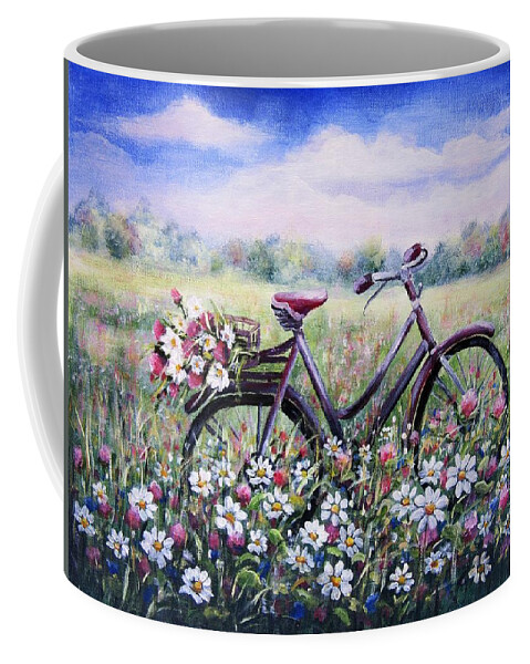 Landscape Coffee Mug featuring the painting Flower day by Vesna Martinjak