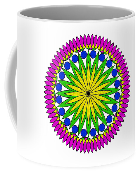 Flower Mandala Coffee Mug featuring the digital art Flower Mandala by Kaye Menner by Kaye Menner