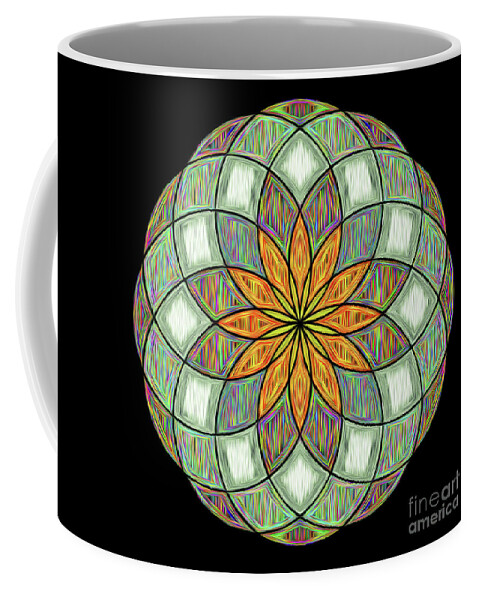 Flower Mandala Coffee Mug featuring the digital art Flower Mandala Painted by Kaye Menner by Kaye Menner