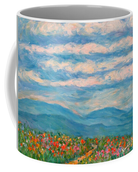 Blue Ridge Paintings Coffee Mug featuring the painting Flower Path to the Blue Ridge by Kendall Kessler