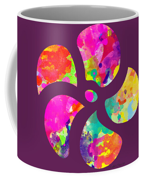 Flower Coffee Mug featuring the digital art Flower Power 1 - TEE SHIRT DESIGN by Debbie Portwood